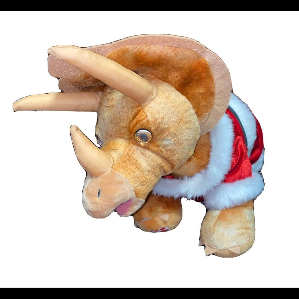 Build A Bear Triceratops Dinosaur Plush Stuffed Animal Retired Christmas BAB